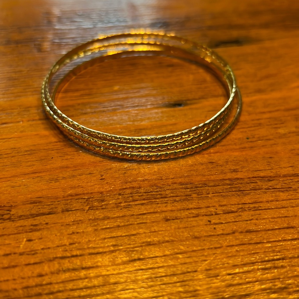 Gold roped bracelets, 3, never worn